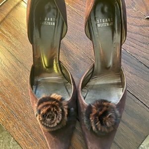 Stuart Weitzman heels w fur sz 10EUC